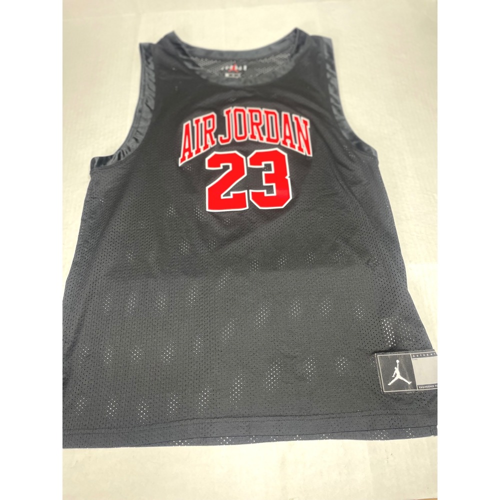 Jordan Brand Mens Air Jordan 23 Basketball Jersey Black Mesh Size L